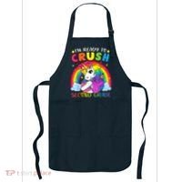 Im Ready To Crush Second Grade Funny Cute Unicorn Rainbow Apron thumb 0