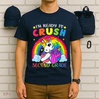 Im Ready To Crush Second Grade Funny Cute Unicorn Rainbow T-Shirt thumb 6