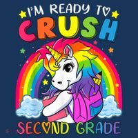 Im Ready To Crush Second Grade Funny Cute Unicorn Rainbow Beanie thumb 2