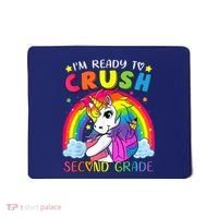 Im Ready To Crush Second Grade Funny Cute Unicorn Rainbow Mousepad thumb 0