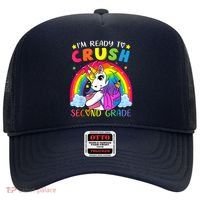 Im Ready To Crush Second Grade Funny Cute Unicorn Rainbow Hat thumb 0