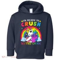 Im Ready To Crush Second Grade Funny Cute Unicorn Rainbow Toddler Hoodie thumb 0