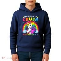 Im Ready To Crush Second Grade Funny Cute Unicorn Rainbow Kids Hoodie thumb 4