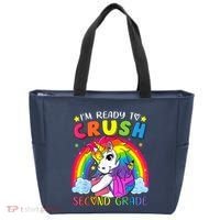 Im Ready To Crush Second Grade Funny Cute Unicorn Rainbow Tote Bag thumb 0