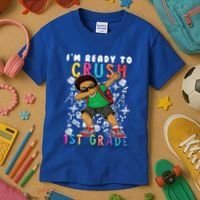 Im Ready To Crush 1St Grade Dabbing Afro Funny Gift Funny Gift Kids T-Shirt thumb 3