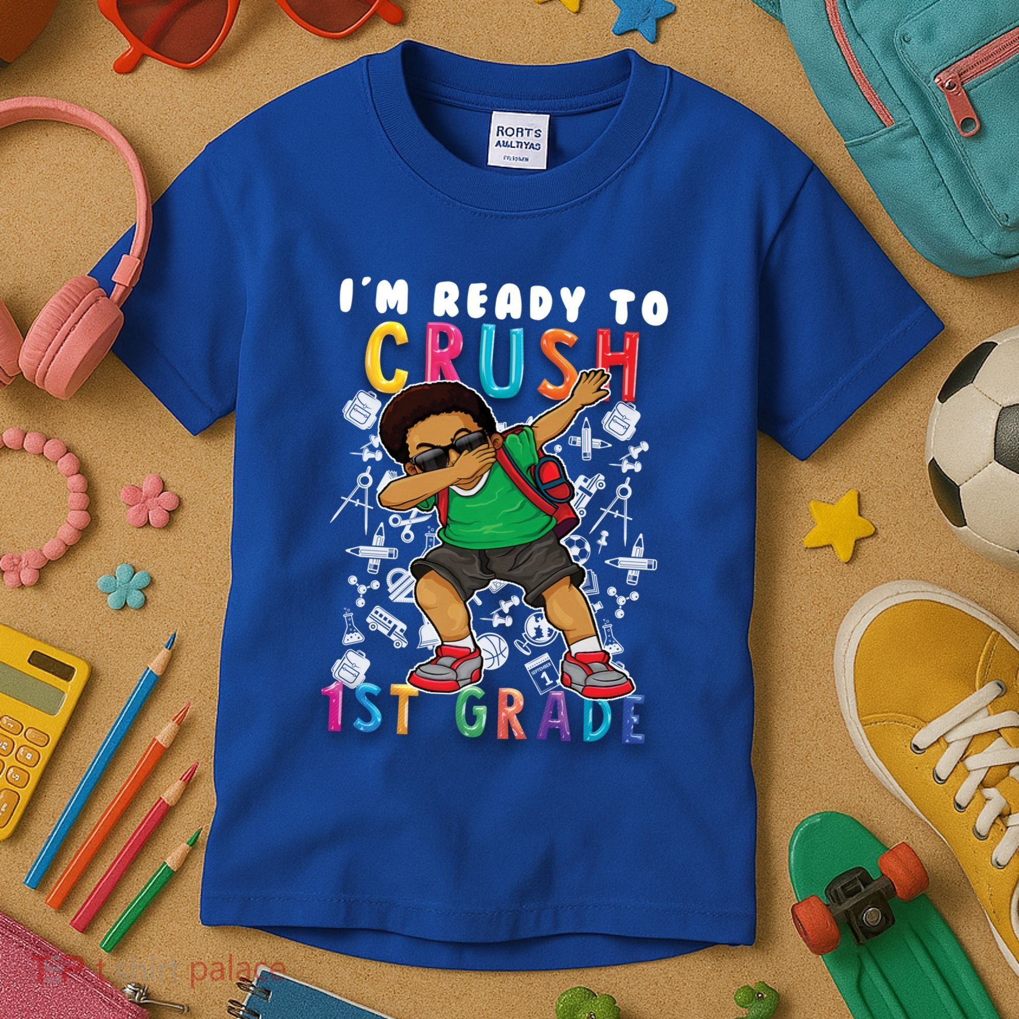 Im Ready To Crush 1St Grade Dabbing Afro Funny Gift Funny Gift Kids T-Shirt