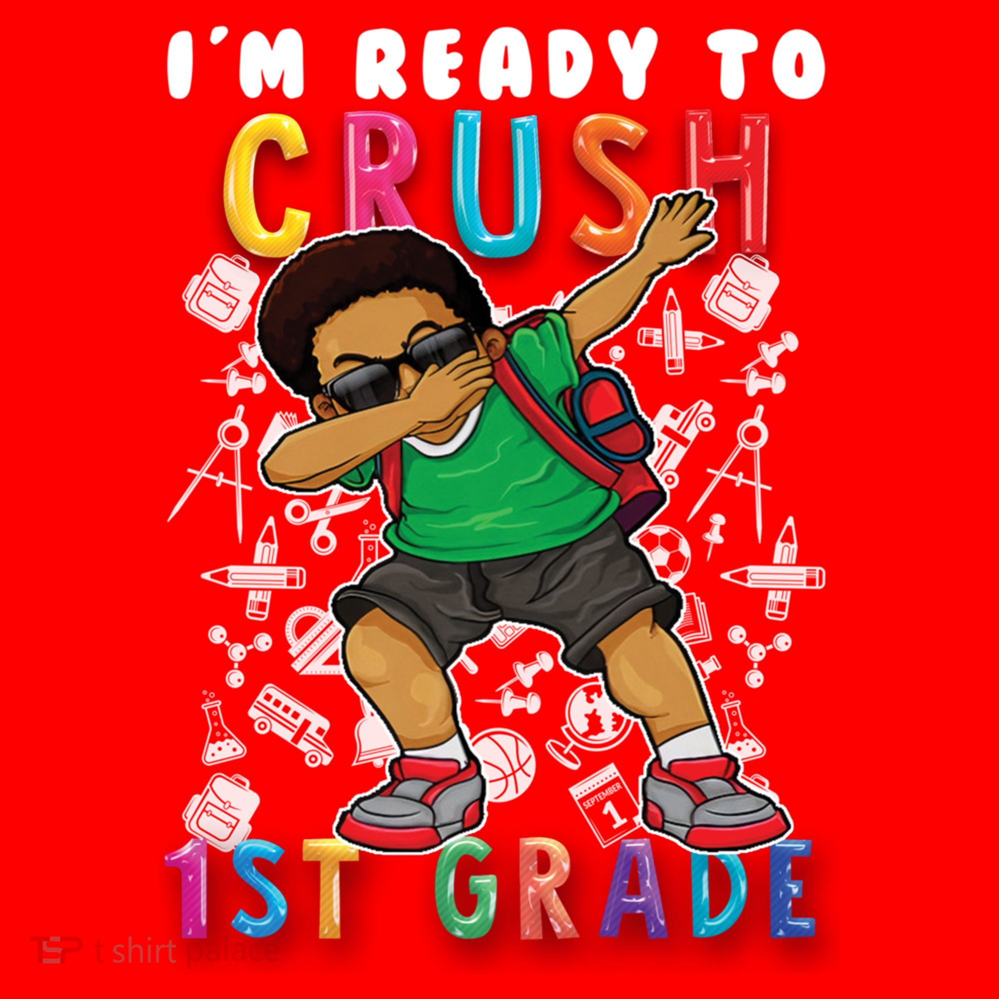 Im Ready To Crush 1St Grade Dabbing Afro Funny Gift Funny Gift Santa Hat