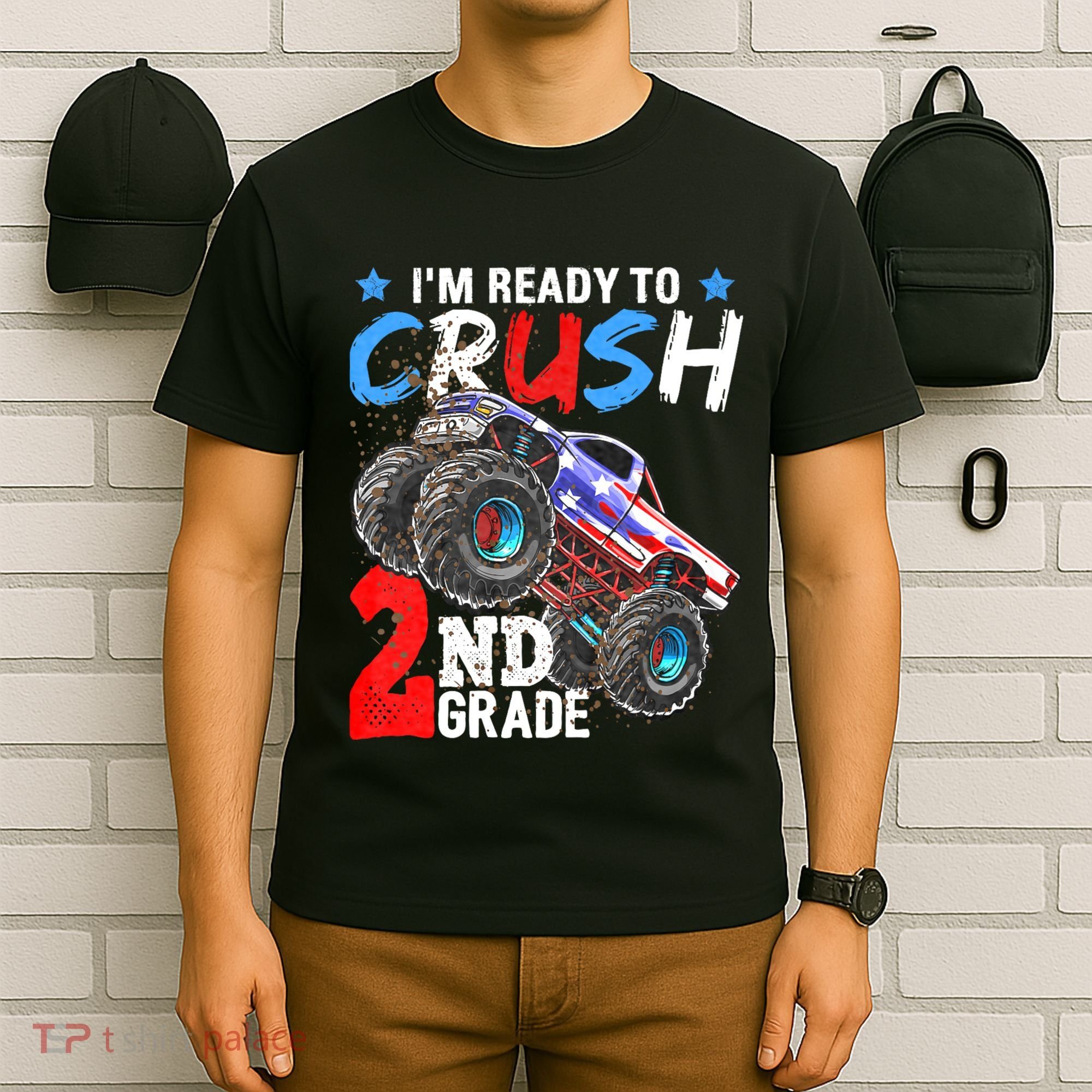 Im Ready To Crush 2nd Grade Monster Truck Back To School T-Shirt