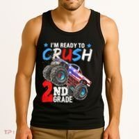Im Ready To Crush 2nd Grade Monster Truck Back To School Tank Top thumb 3