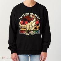 I'm Ready To Crush 1st grade Back To School Dinosaur Women's Sweatshirt thumb 0