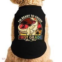 I'm Ready To Crush 1st grade Back To School Dinosaur Doggie Tank thumb 0