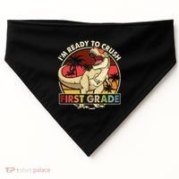 I'm Ready To Crush 1st grade Back To School Dinosaur USA-Made Doggie Bandana thumb 0