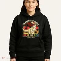 I'm Ready To Crush 1st grade Back To School Dinosaur Hoodie thumb 5
