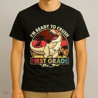 I'm Ready To Crush 1st grade Back To School Dinosaur T-Shirt thumb 3