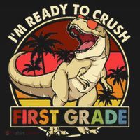 I'm Ready To Crush 1st grade Back To School Dinosaur Women's Hoodie thumb 2