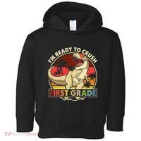I'm Ready To Crush 1st grade Back To School Dinosaur Toddler Hoodie thumb 0