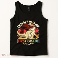 I'm Ready To Crush 1st grade Back To School Dinosaur Tank Top thumb 2