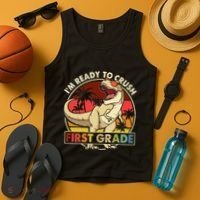 I'm Ready To Crush 1st grade Back To School Dinosaur Tank Top thumb 4