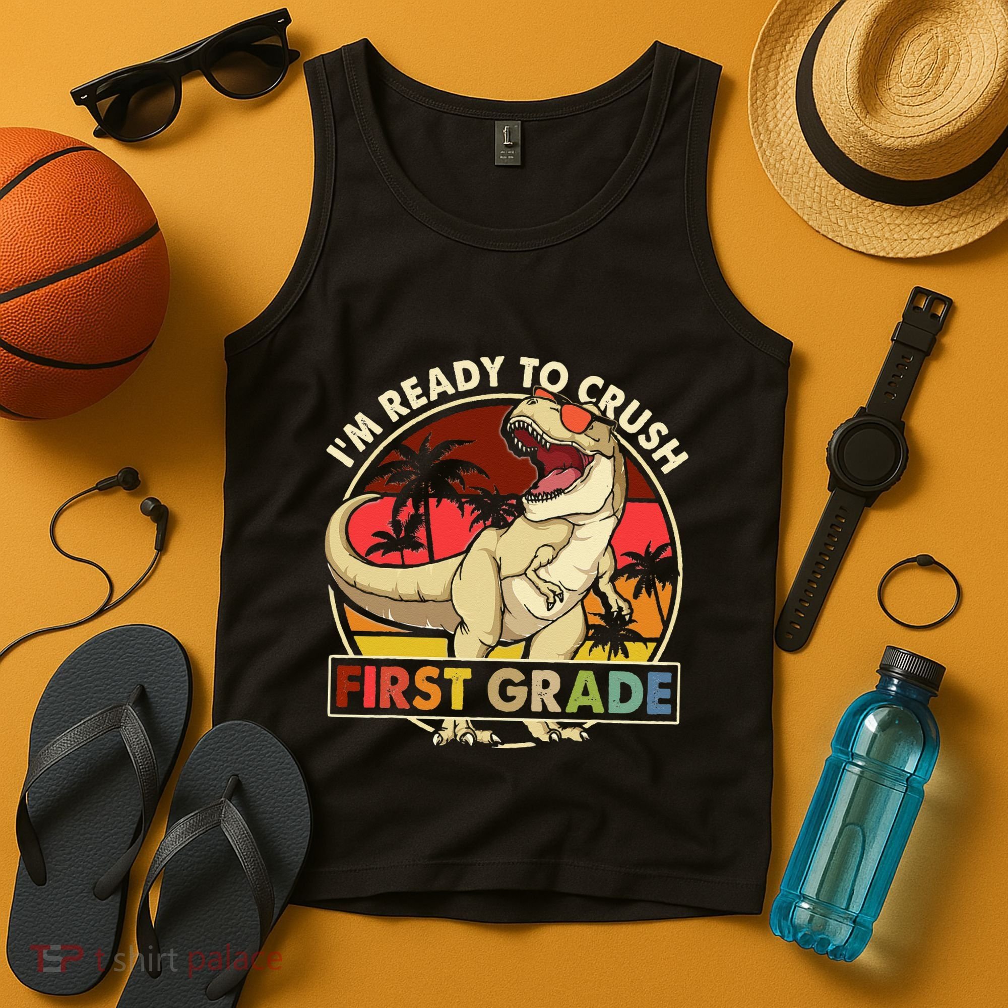 I'm Ready To Crush 1st grade Back To School Dinosaur Tank Top