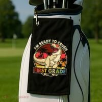 I'm Ready To Crush 1st grade Back To School Dinosaur Golf Towel thumb 2