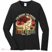 I'm Ready To Crush 1st grade Back To School Dinosaur Women's Long Sleeve Shirt thumb 0