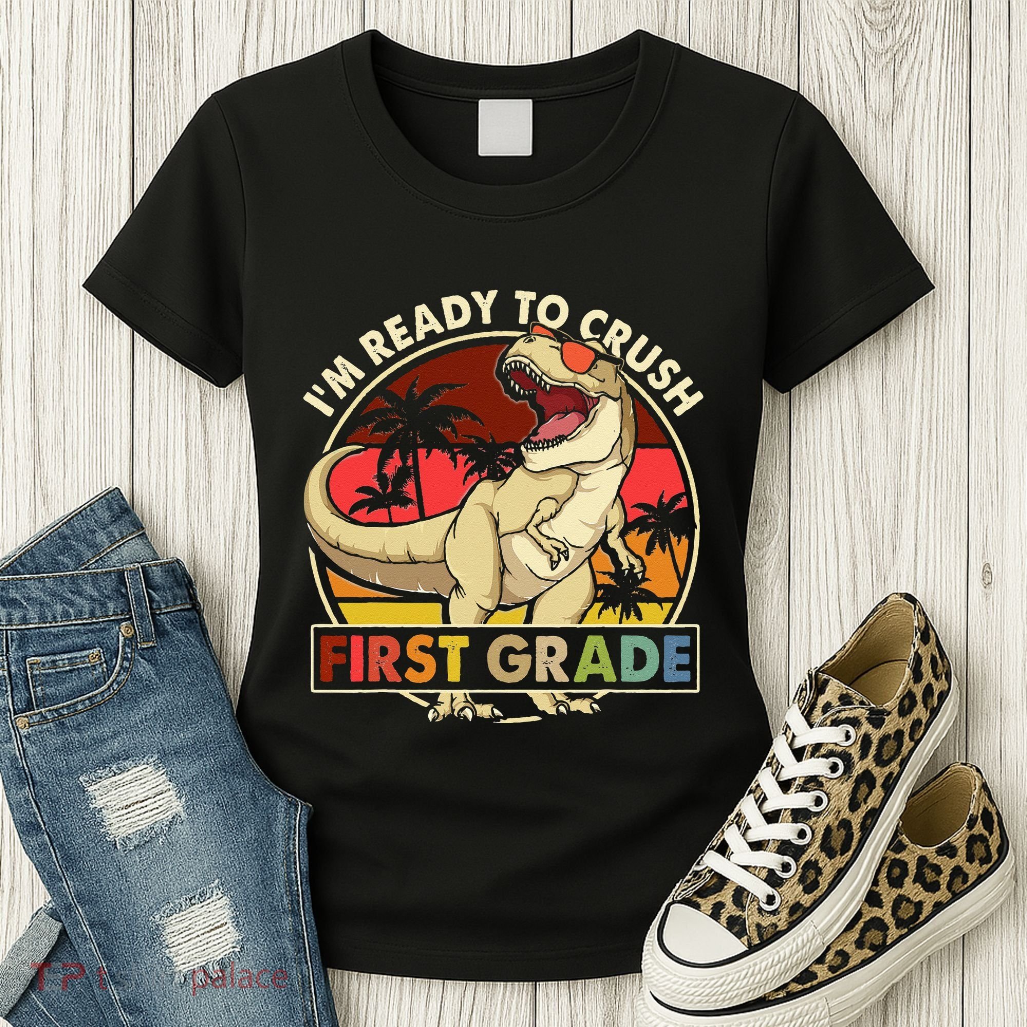 I'm Ready To Crush 1st grade Back To School Dinosaur Women's T-Shirt