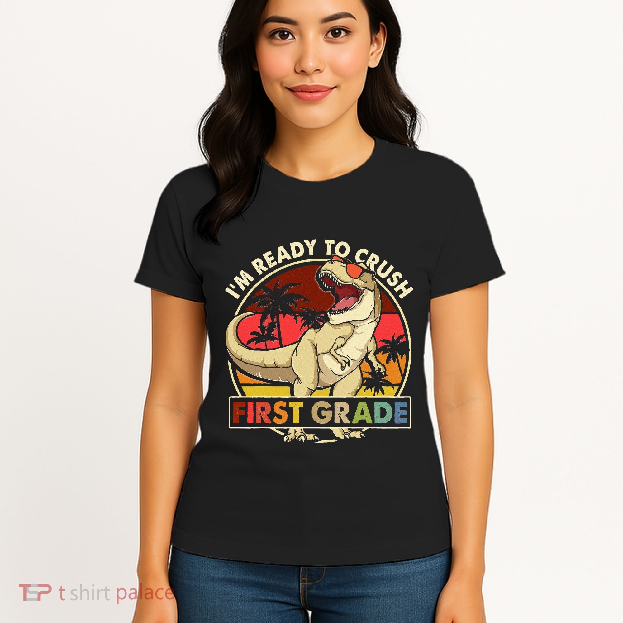 I'm Ready To Crush 1st grade Back To School Dinosaur Women's T-Shirt