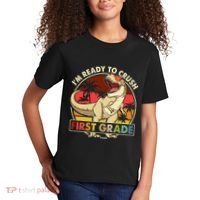 I'm Ready To Crush 1st grade Back To School Dinosaur Kids T-Shirt thumb 2