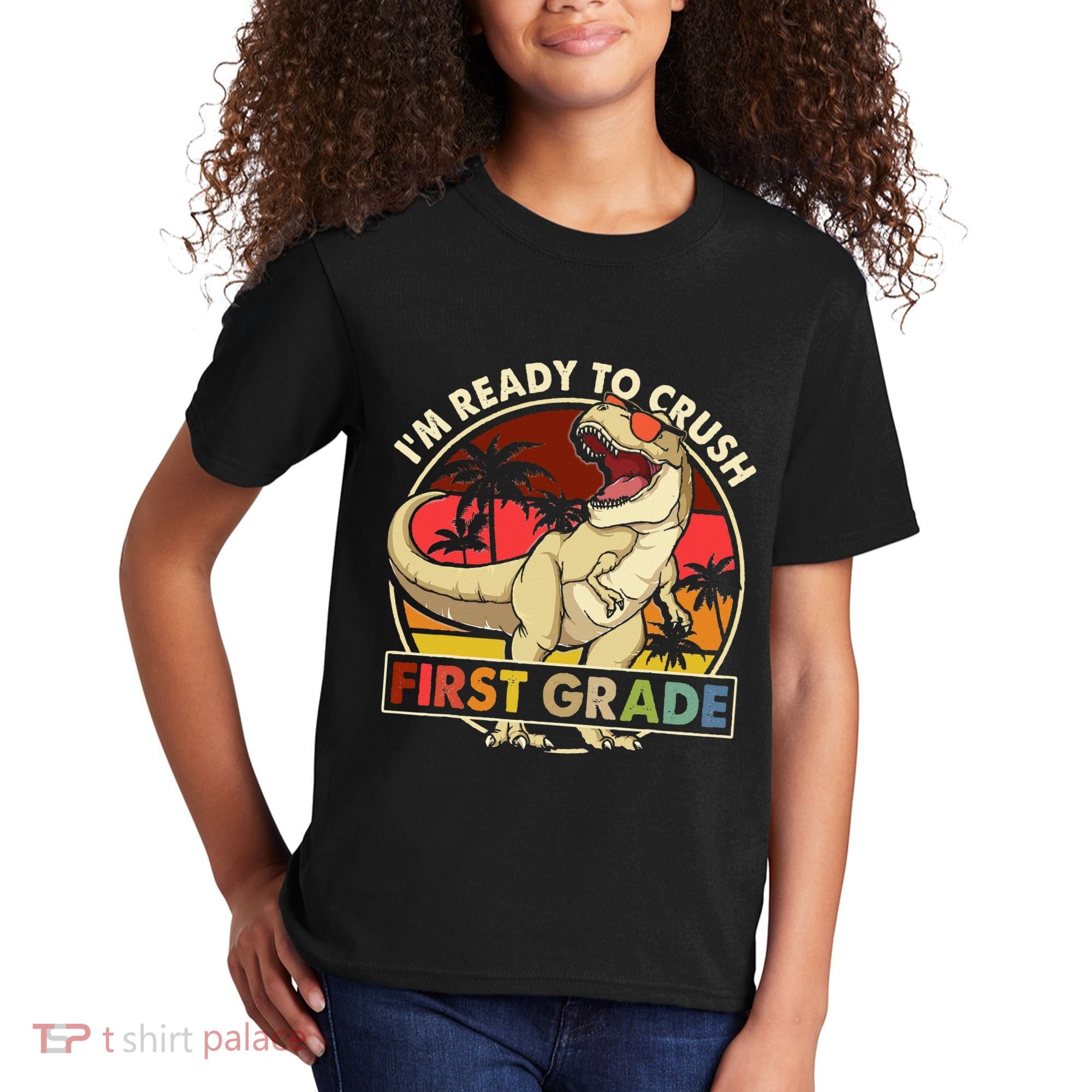I'm Ready To Crush 1st grade Back To School Dinosaur Kids T-Shirt