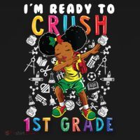 Im Ready To Crush 1St Grade Dabbing Afro Funny Gift Funny Gift USA-Made Doggie Bandana thumb 2