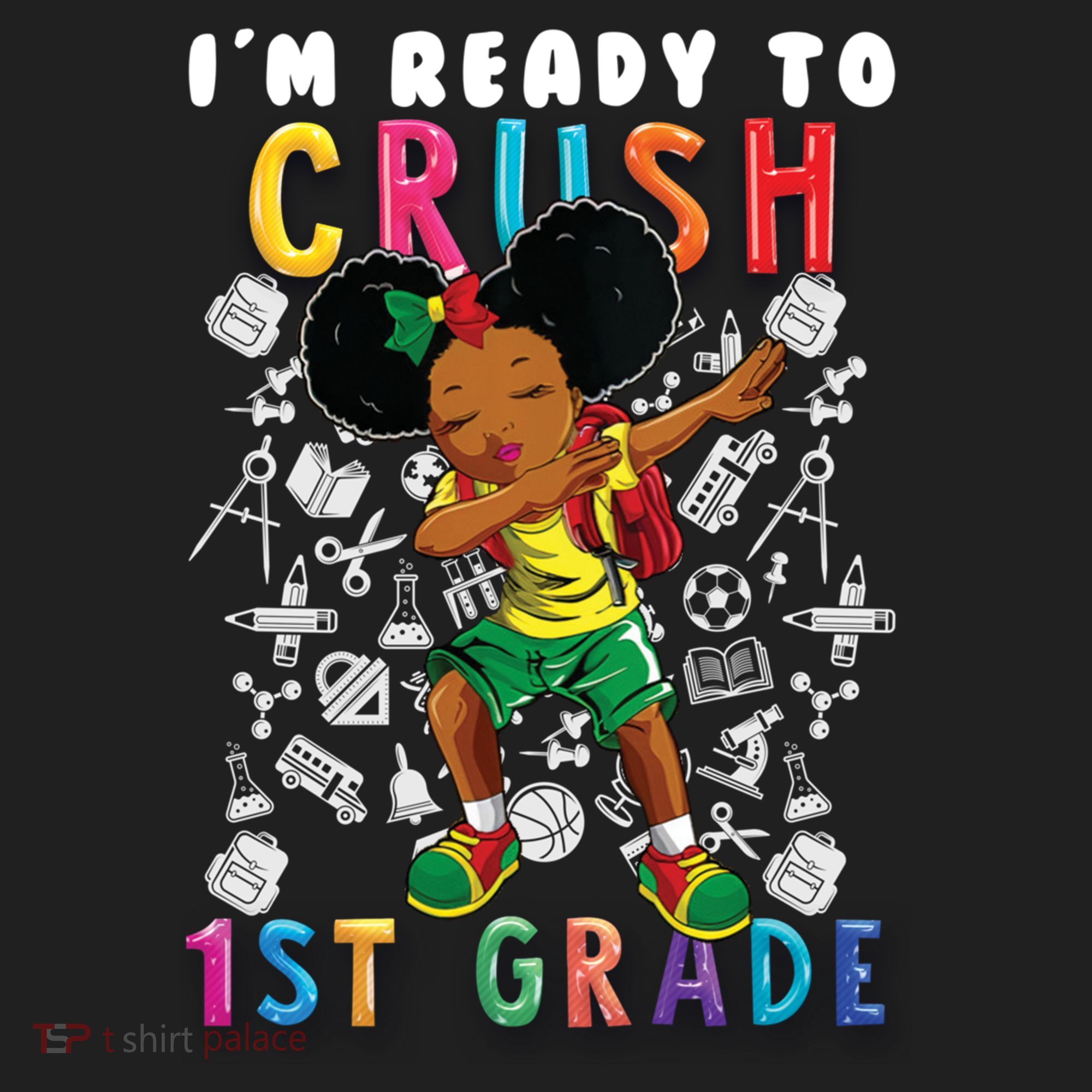 Im Ready To Crush 1St Grade Dabbing Afro Funny Gift Funny Gift Golf Towel