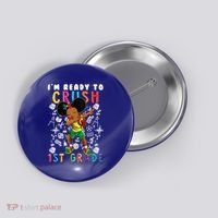 Im Ready To Crush 1St Grade Dabbing Afro Funny Gift Funny Gift Button thumb 0