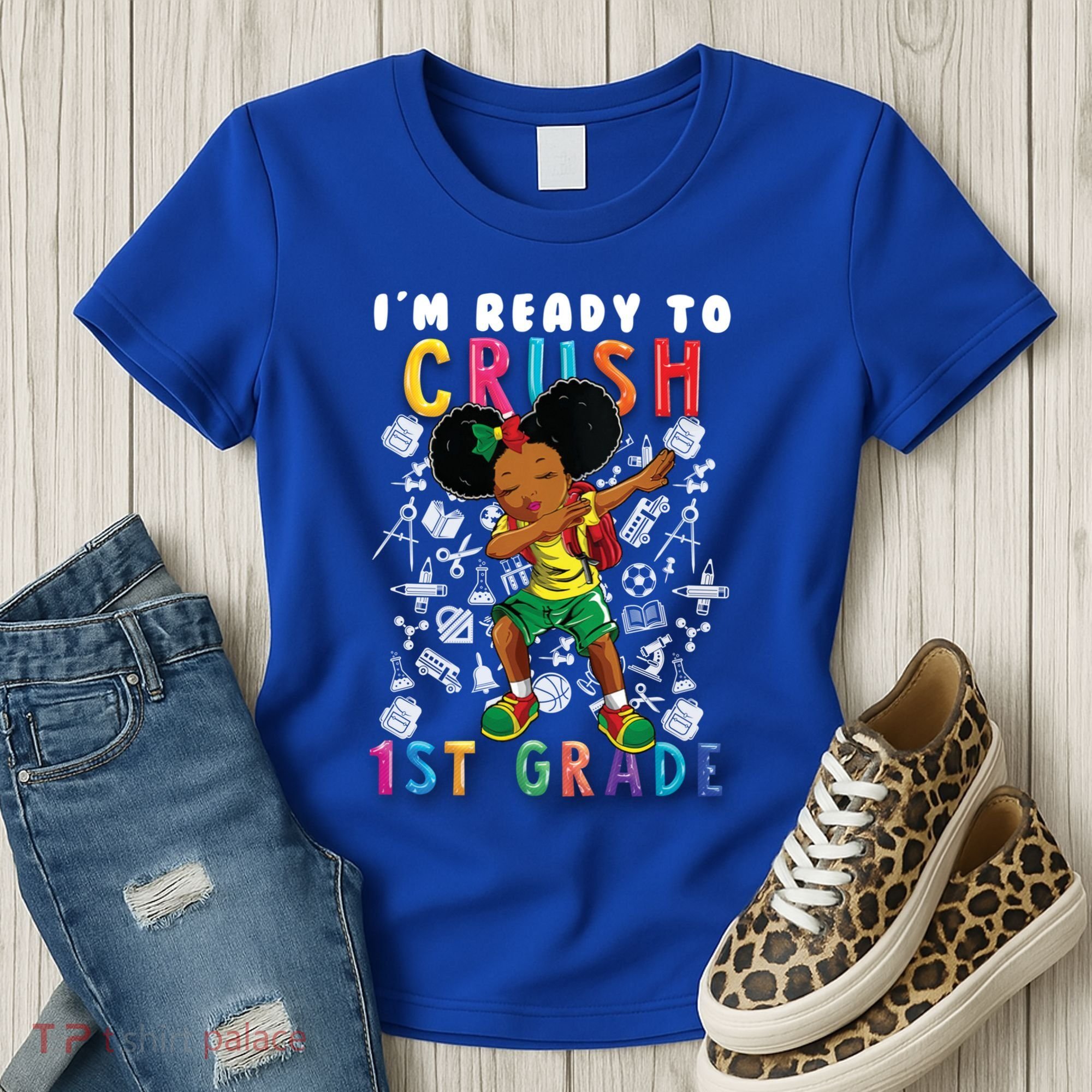 Im Ready To Crush 1St Grade Dabbing Afro Funny Gift Funny Gift Women's T-Shirt