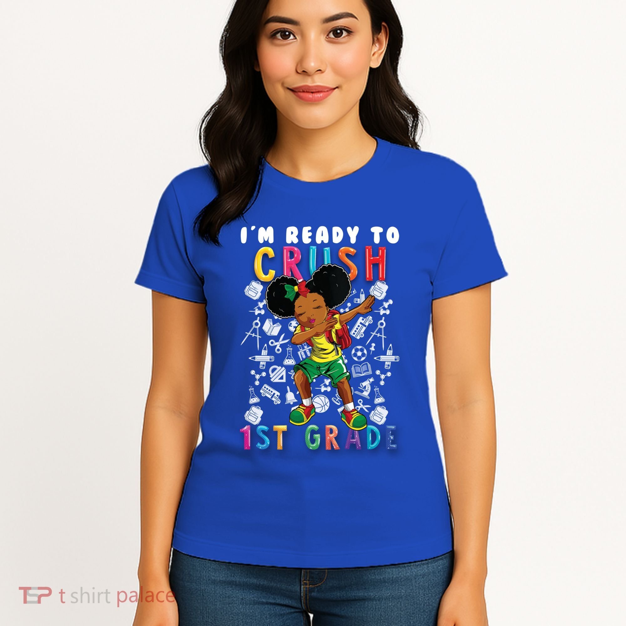 Im Ready To Crush 1St Grade Dabbing Afro Funny Gift Funny Gift Women's T-Shirt