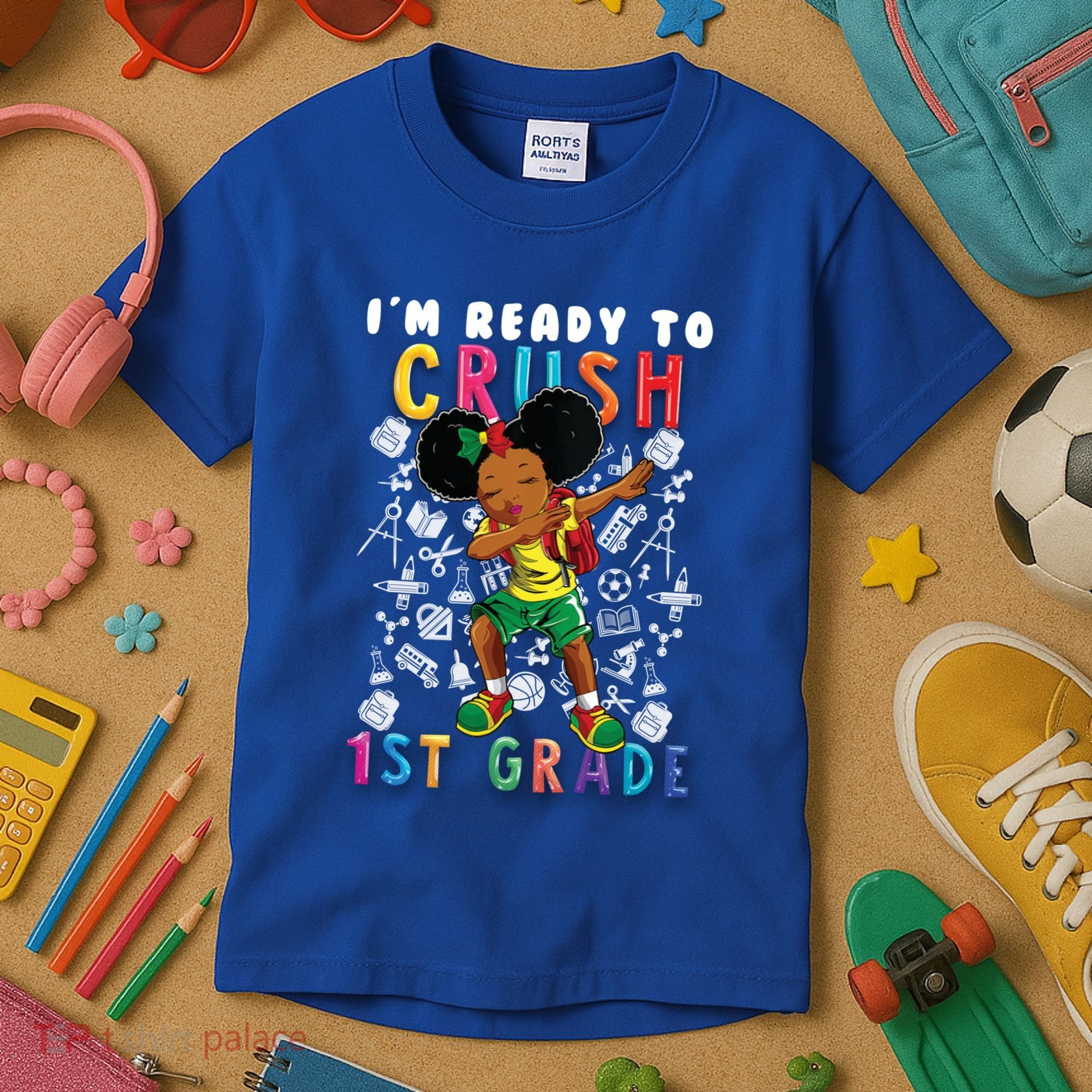 Im Ready To Crush 1St Grade Dabbing Afro Funny Gift Funny Gift Kids T-Shirt