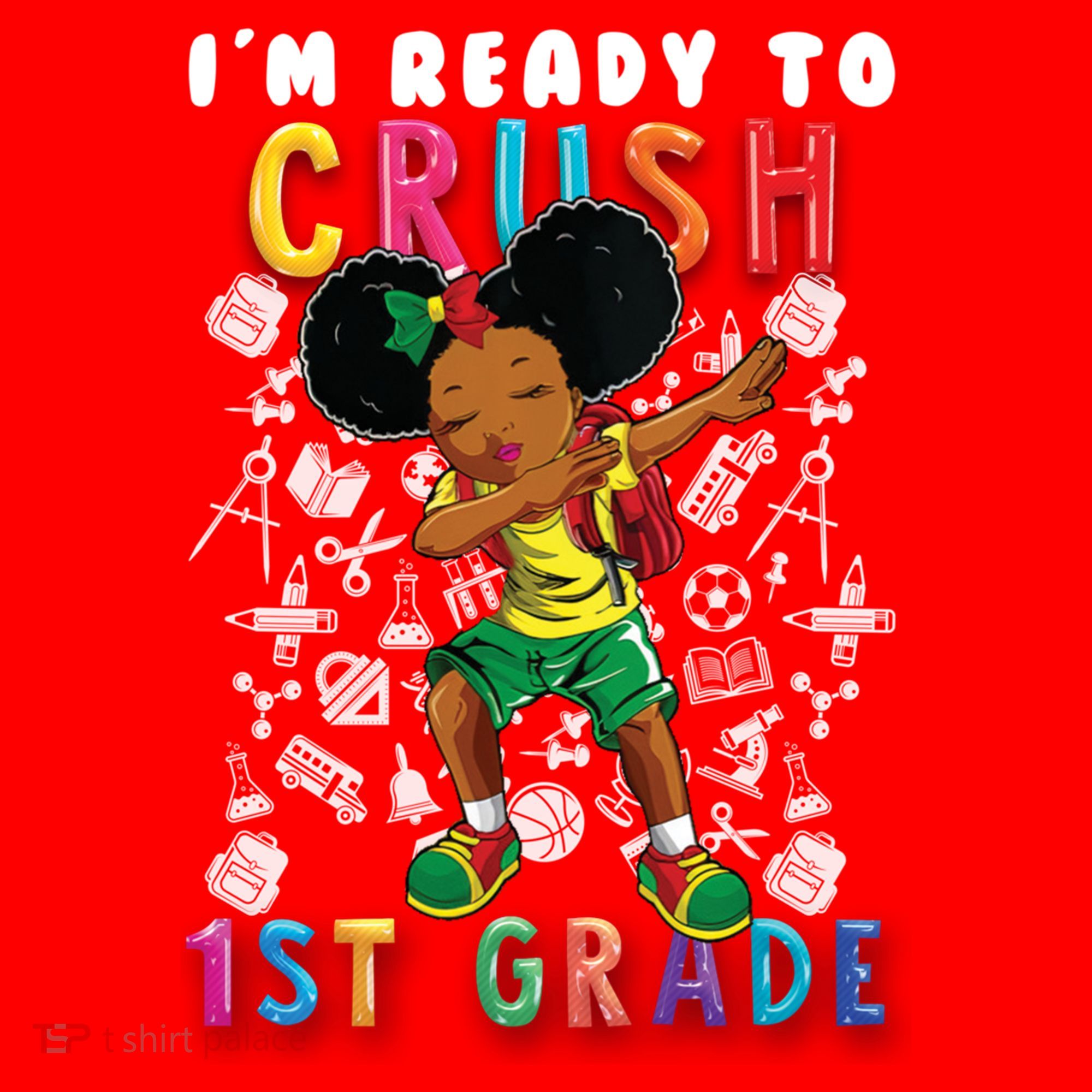 Im Ready To Crush 1St Grade Dabbing Afro Funny Gift Funny Gift Santa Hat