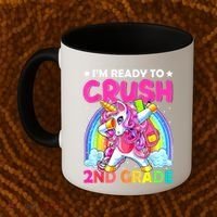 Im Ready To Crush 2nd Grade Dabbing Unicorn Back To School Coffee Mug thumb 2