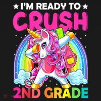 Im Ready To Crush 2nd Grade Dabbing Unicorn Back To School Ornament thumb 1