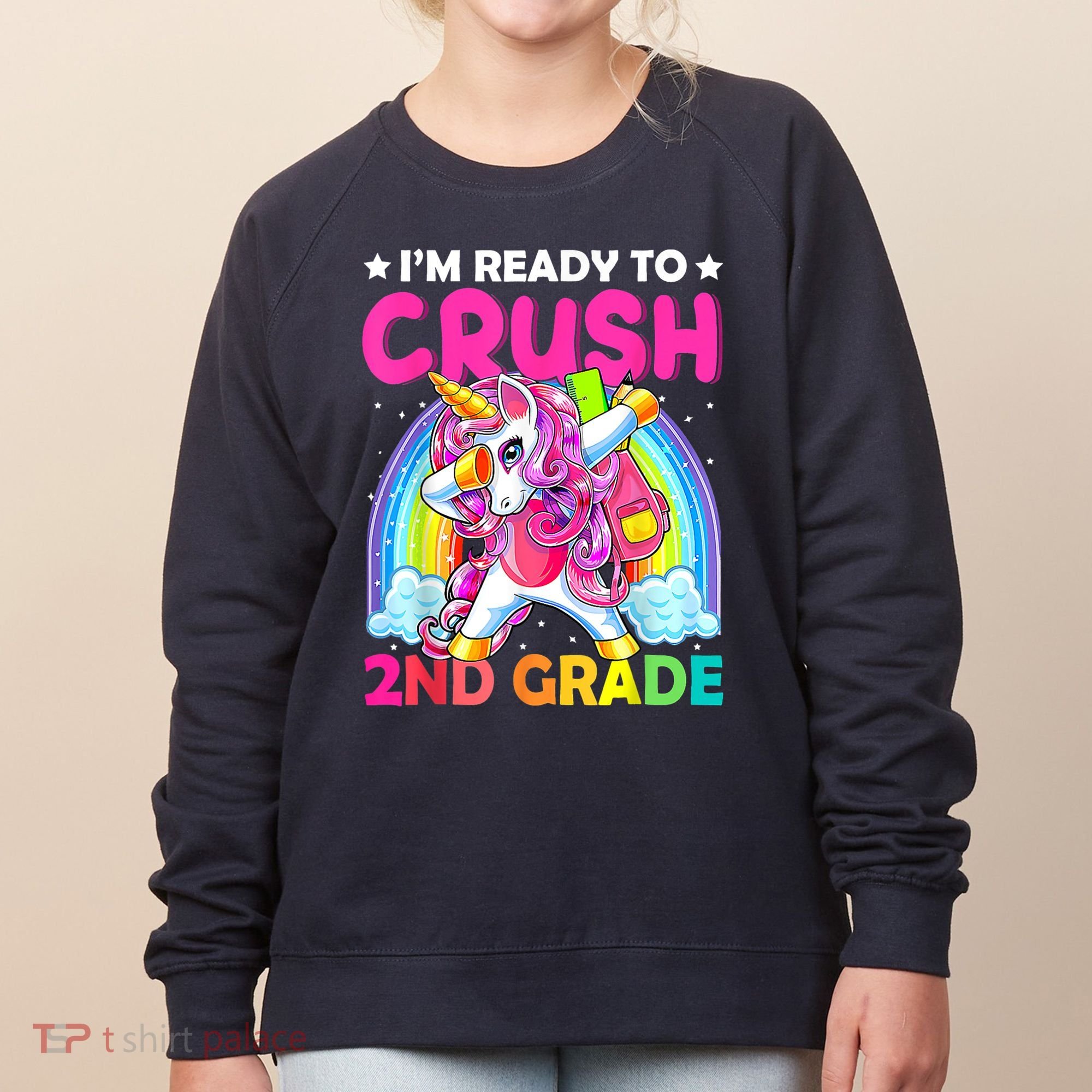 Im Ready To Crush 2nd Grade Dabbing Unicorn Back To School Women's Sweatshirt