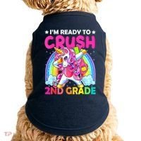 Im Ready To Crush 2nd Grade Dabbing Unicorn Back To School Doggie Tank thumb 0