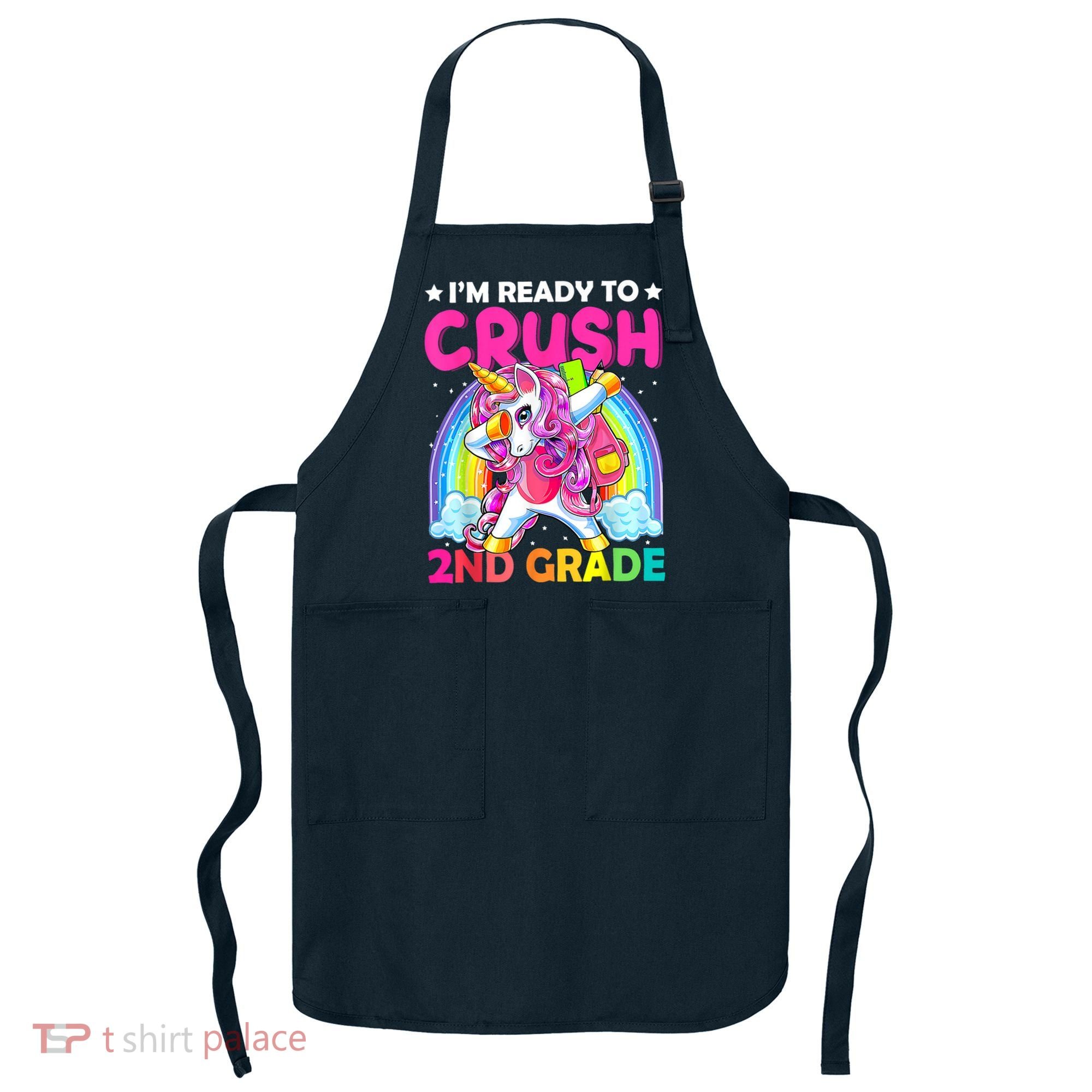 Im Ready To Crush 2nd Grade Dabbing Unicorn Back To School Apron