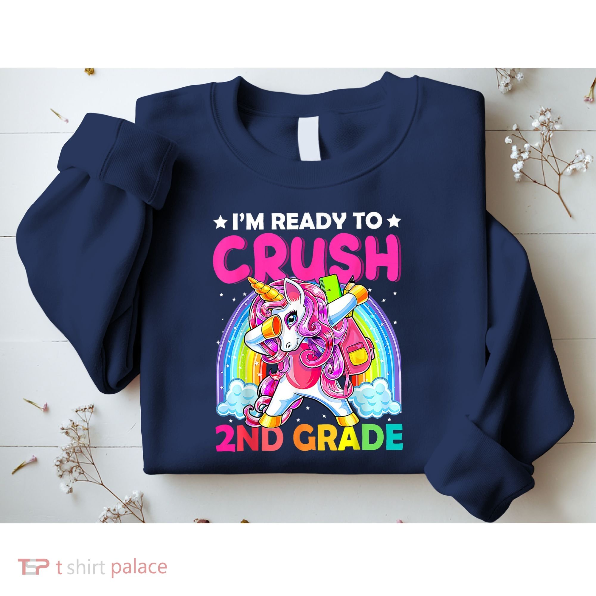 Im Ready To Crush 2nd Grade Dabbing Unicorn Back To School Sweatshirt