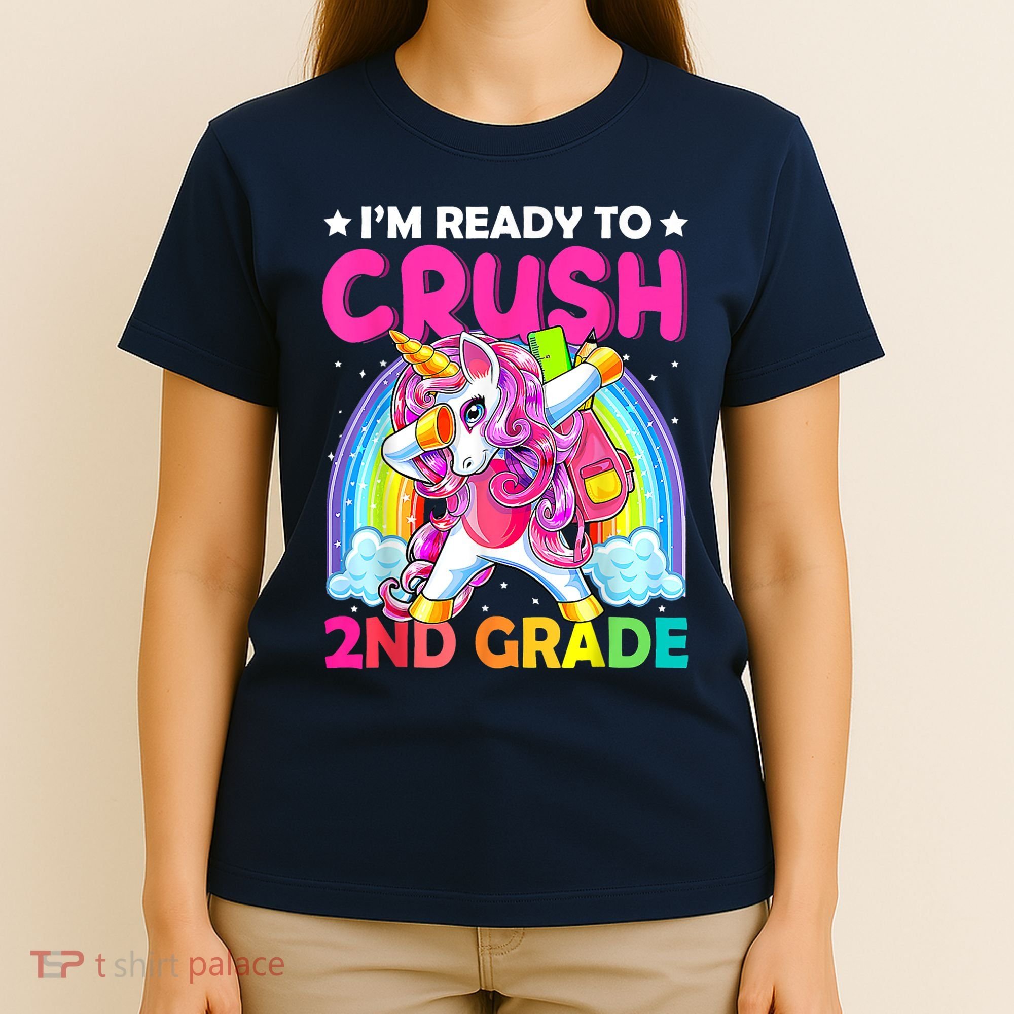 Im Ready To Crush 2nd Grade Dabbing Unicorn Back To School T-Shirt