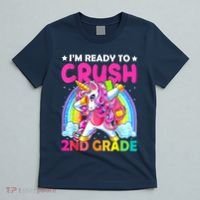 Im Ready To Crush 2nd Grade Dabbing Unicorn Back To School T-Shirt thumb 5