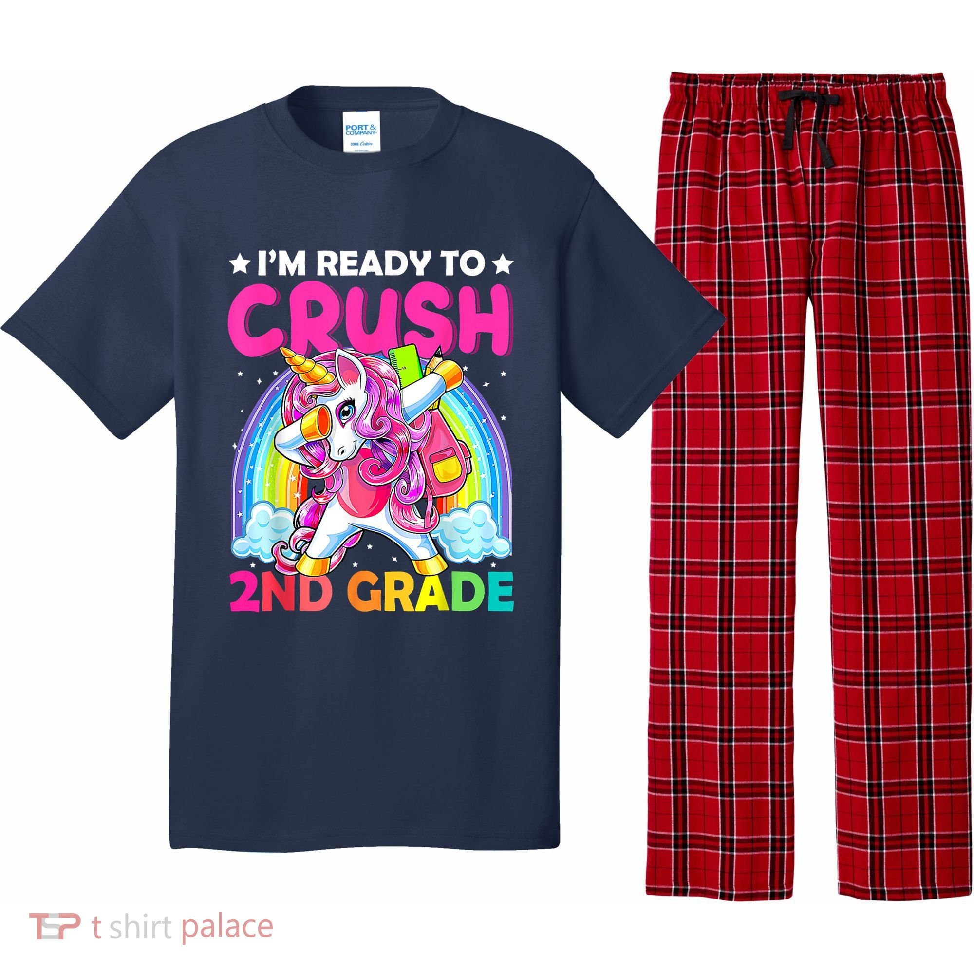 Im Ready To Crush 2nd Grade Dabbing Unicorn Back To School Pajama Set