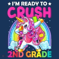 Im Ready To Crush 2nd Grade Dabbing Unicorn Back To School Women's Hoodie thumb 2