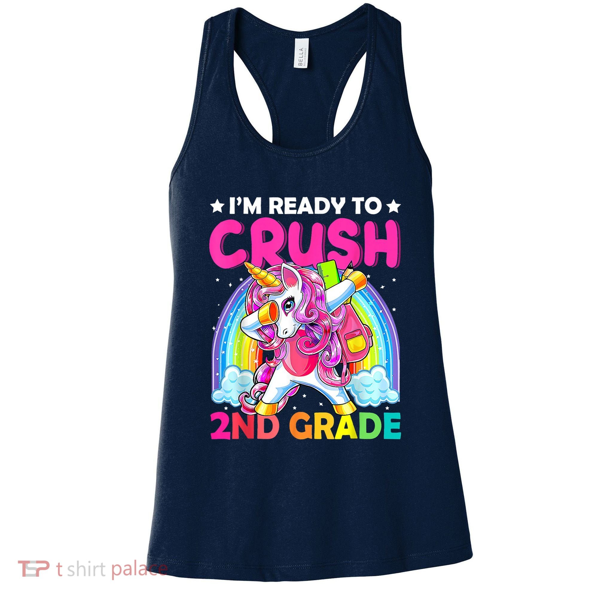 Im Ready To Crush 2nd Grade Dabbing Unicorn Back To School Women's Tank Top