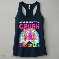 Im Ready To Crush 2nd Grade Dabbing Unicorn Back To School Women's Tank Top thumb 3