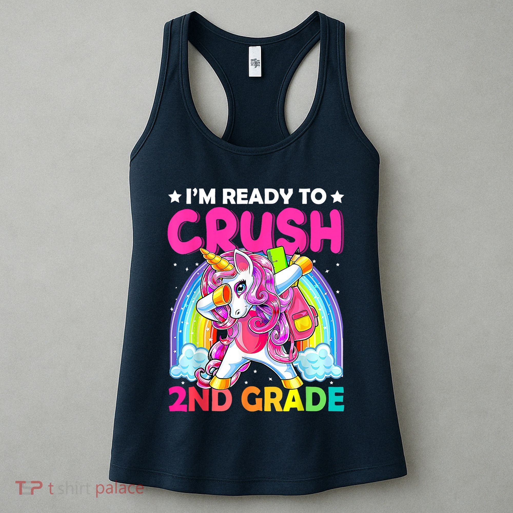 Im Ready To Crush 2nd Grade Dabbing Unicorn Back To School Women's Tank Top