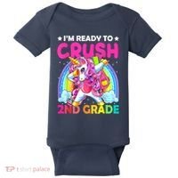Im Ready To Crush 2nd Grade Dabbing Unicorn Back To School Baby Bodysuit thumb 0